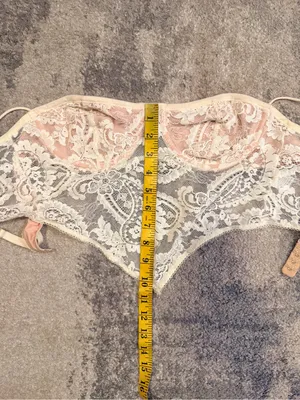 Sheer Lace Bralette Crop Top with Dusty Pink Cups thumbnail 5