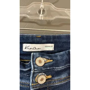 KanCan Women High Rise Skinny Jeans Medium Wash Frayed Fringe‎ Hem Size 30 thumbnail 9