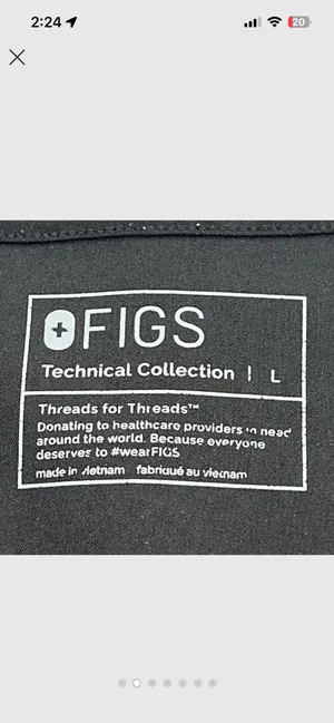 Black FIGS Scrub Top thumbnail 3