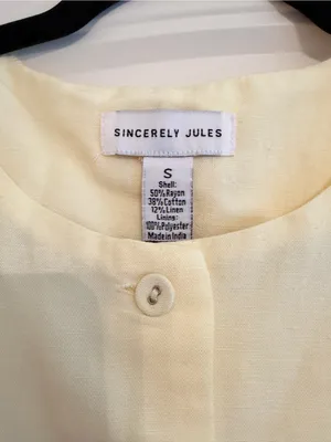 Sincerely Jules Pale Yellow Button Front Top thumbnail 3
