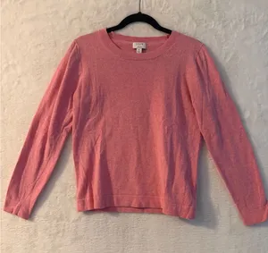 J.Crew Teddie Sweater Womens Medium Pink Cotton Wool Blend Crewneck F5199 FA21‎ thumbnail 1