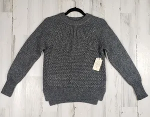 NWT St. John's Bay Gray Metallic Heavyweight Crew Neck Sweater Womens Size Small thumbnail 1