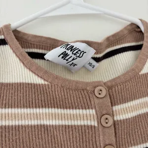 Princess Polly brown striped crop top thumbnail 3