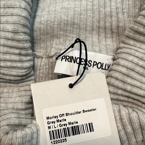 Princess Polly Morley Off Shoulder Sweater in Grey Marle‎ Size M/L thumbnail 3