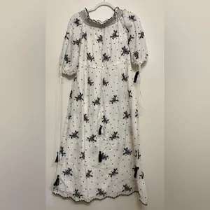 Zara White Off-Shoulder Floral Maxi Dress thumbnail 3