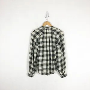 Anthropologie Pilcro Breezy Plaid Buttondown Top XS Check Textured Grunge Emo thumbnail 12