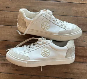 Tory Burch Bari Nappa Colorblock White Sneakers 9.5 thumbnail 1