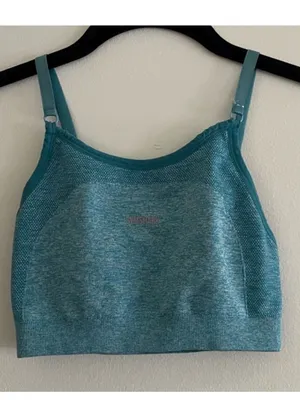 Gymshark Sky Blue Seamless High-Neck Sports Bra thumbnail 7