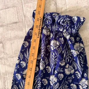 Universal Threads Blue Floral Puff Sleeve Ruffle Babydoll Blouse Cottage Top XXL thumbnail 5
