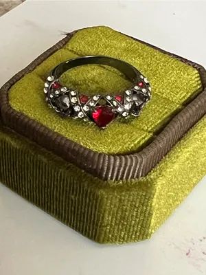 Gothic/Punk Unisex Skull & Red Heart Stainless Steel Statement Ring Size 9 thumbnail 4