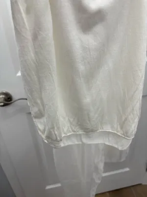 Made In Italy White silk pants size one size fits most thumbnail 4