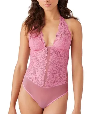NWT b tempt’d by Wacoal Ciao Bella Bodysuit Pink Lace Sexy Lingerie Size Medium thumbnail 1