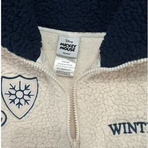 Disney Mickey Mouse Winter Sports Sherpa Fleece Quarter Zip Pullover WinterWhite thumbnail 5