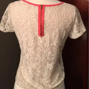 Monteau Los Angeles for Urban Outfitters Cream Lace Top thumbnail 2