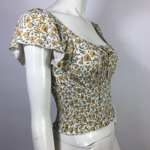 Billabong Smocked Floral Top Size L thumbnail 7