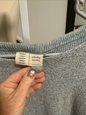 Light blue Long-Sleeve Ruched-Sleeve Women's Sweater thumbnail 2