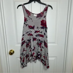 Free People Grey Floral Voile and Lace‎ Trapeze Slip Dress Size S thumbnail 2