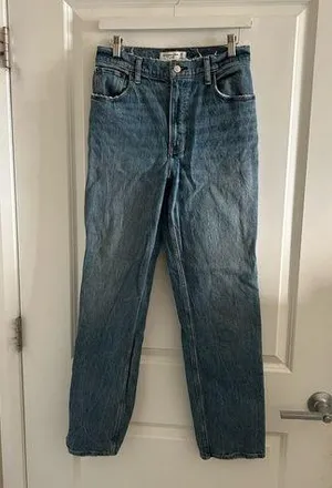 Abercrombie & Fitch Blue Straight Leg Jeans thumbnail 1