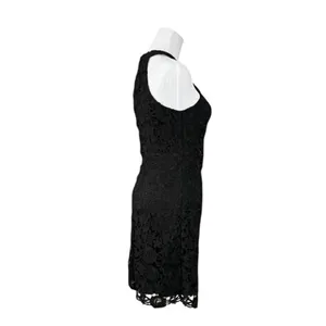 Lulu's Love Poem Black Crocheted Lace Dress SMALL Sunflower Pattern‎ LBD thumbnail 3