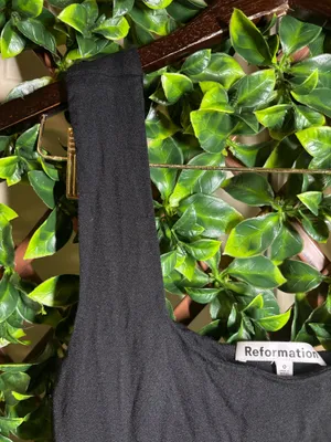 Reformation Black midi Dress Size 0 thumbnail 4