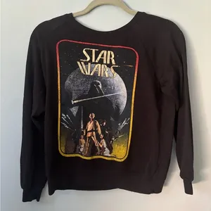 Vintage 80s Black Lucas film Star Wars darth vader crew neck oversize sweater S thumbnail 1