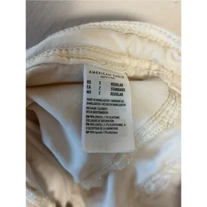 American Eagle Womens Pants Baggy Wide Leg Cargo Lyocell Pockets Stretch Cream 2 thumbnail 5