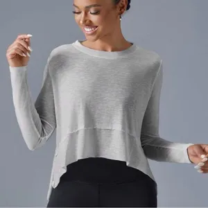 Velvet Vault Gray Pullover Lightweight Crop Top(Size Small) Gray thumbnail 1