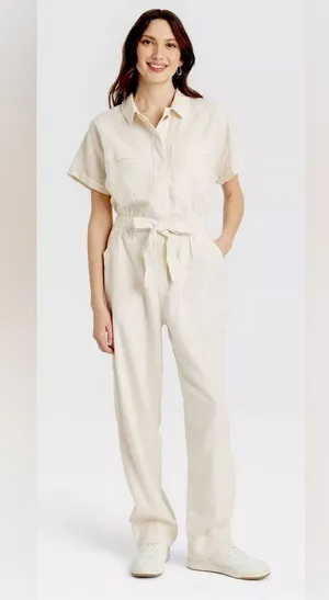 Universal Threads Women's Cream Jumpsuit thumbnail 1