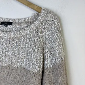 Fate Boucle Crewneck Long Sleeve Pullover Sweater Tan XL cottagecore casual thumbnail 4