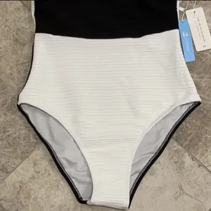 CUPSHE One Piece Swimsuit Color Block One Shoulder Bowknot Bathing Suit … thumbnail 5