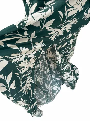 Abercrombie & Fitch Forest Green Floral Cutout maxi dress size large thumbnail 6