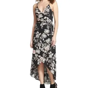 ASTR the Label Womens Black Floral High-Low Wrap‎ Dress ADR93361 XS thumbnail 8