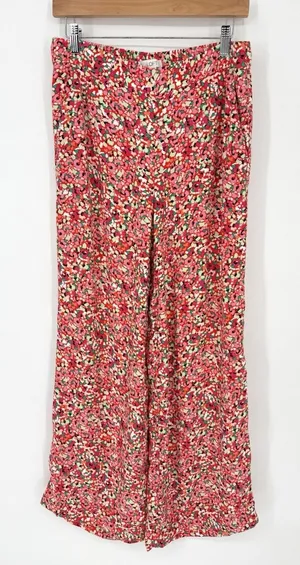Ann Taylor LOFT Floral Wide Leg Pull On Pant Women's Rayon Small Resort Beach‎ thumbnail 1