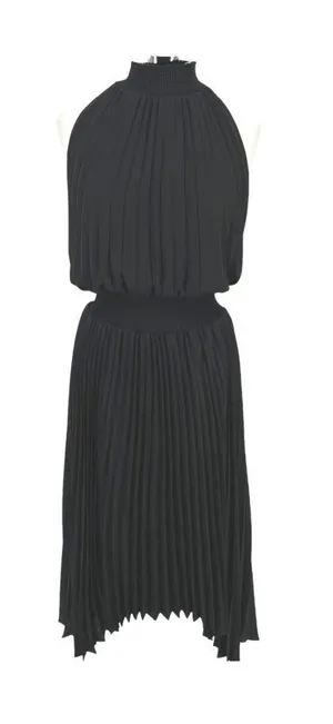 Halogen Pleated Sleeveless Cocktail Party Dress Black Size Large NWOT thumbnail 1