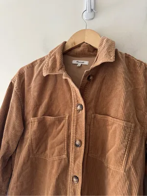 Madewell Brown Corduroy Kentwood Oversized Button Down Shirt-Jacket‎ thumbnail 2