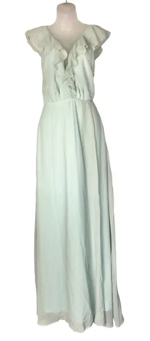 BooHoo Light Blue Chiffon Wrap Formal Maxi Dress 6‎ thumbnail 1