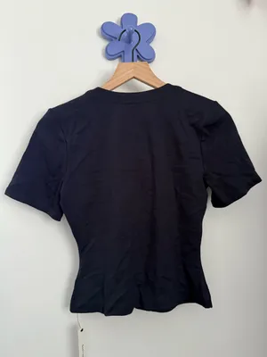Reformation XS NEW Ellen Knit Top Navy Crew Neck Business Office Old Money thumbnail 5