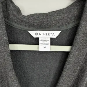 Athleta Purana Wrap Sweatshirt M Grey Tencel Modal‎ Crossover V-Neck Pullover thumbnail 7
