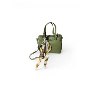 Steve Madden Satchel Womens Olive Green NWT Embossed Logo Scarf Crossbody Medium thumbnail 6