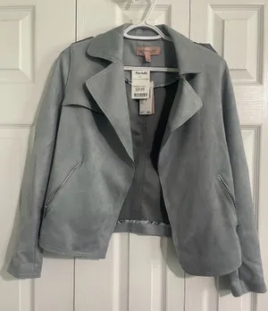 Light Blue Faux Suede Jacket thumbnail 1