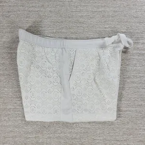 Ann Taylor LOFT Lace Shorts Womens 12 White Loose Elastic Waist Resort Vacation thumbnail 5
