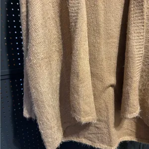 Kye Mi Fuzzy Open Front Cardigan Sweater Tan Medium Soft Cozy thumbnail 7