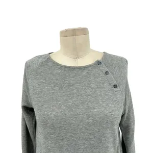 James Perse‎ Gray Button Neckline Long Sleeve T-Shirt Size 00 / XXS thumbnail 2