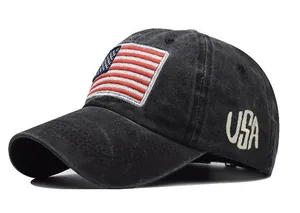 Black American Flag USA Baseball Cap - Tactical Army Cotton Casual Hat thumbnail 1