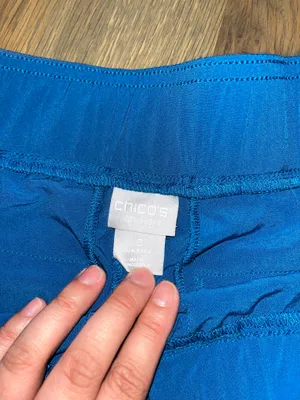 Chico’s Zenergy Blue Ruched Hem Jogger Pants Size 4 Chico’s 0 thumbnail 5
