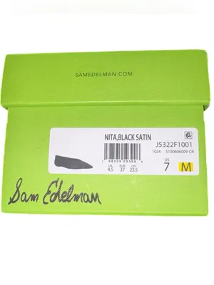 Sam Edelman Nita Pointed Toe Flat Black Satin Studded Sz 7 New In Box Dust Bags thumbnail 8