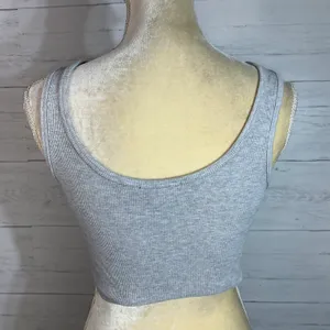 gray ribbed crop top size M thumbnail 5