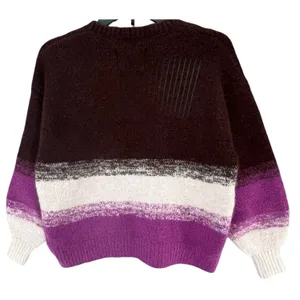 Ugg Alessa Soft Knit Sweater Womens XS Rosewood‎ Purple Stripe Wool Blend Cozy thumbnail 4