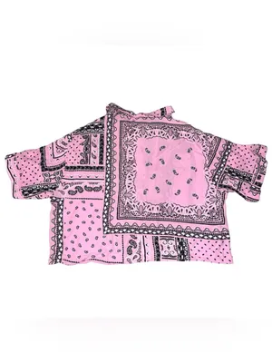 Bershka pink bandana button up shirt. thumbnail 2