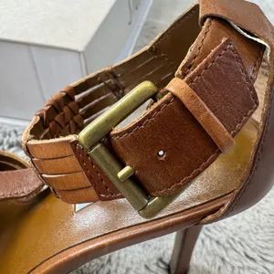 Classiques Entier Rialto Brown Woven‎ Leather Stiletto Sandals Womens 7.5M thumbnail 9
